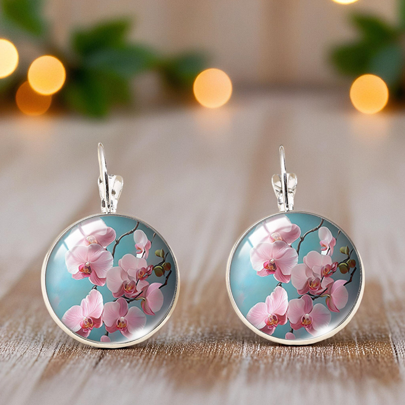 Christmas Carriage Pattern Earrings, Winter Accessory