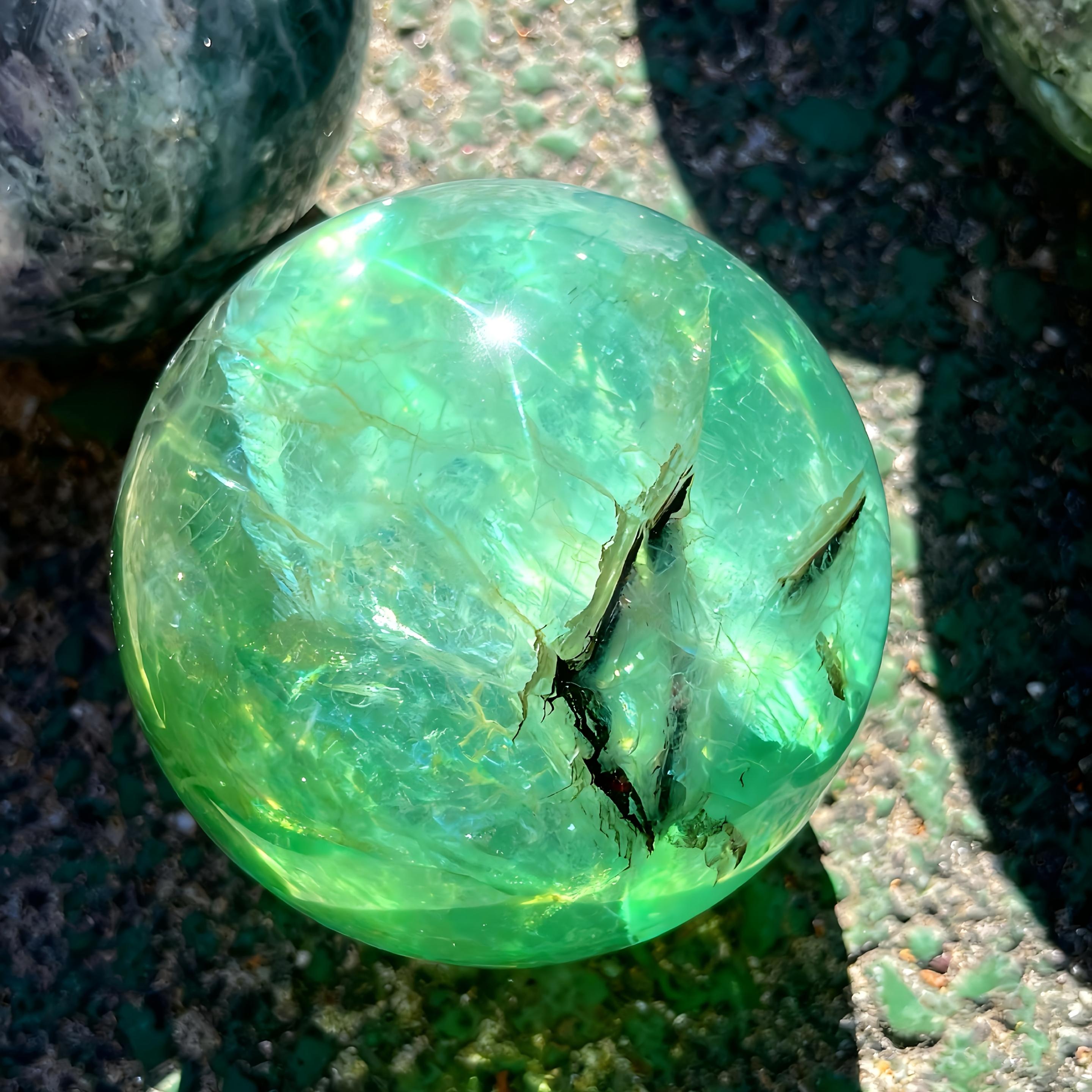 TEMU Natural Multicolored Fluorite Crystal Ball, Polished From Rainbow-colored Stone, For Home And Office Desk Decoration