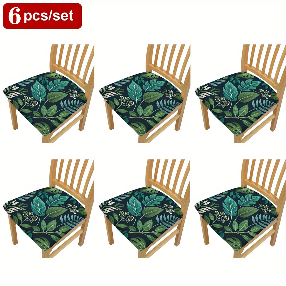 TEMU [Activé] Coussin de Chaise Imprimé Feuilles , Coussin de Siège Antidérapant, Coussin de Chaise de Salle à Manger Lavable, Housse de Siège de