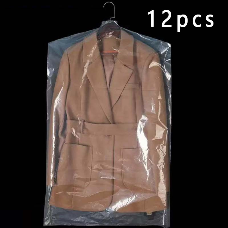 Image of 12pcs And Dress Hanging Bag Set, Transparent Dustproof , Storage Bag, Clothing Protective Cover, Hanging Storage Bag| Organizing Bag, Suitable And Home Storage, No Power Required.