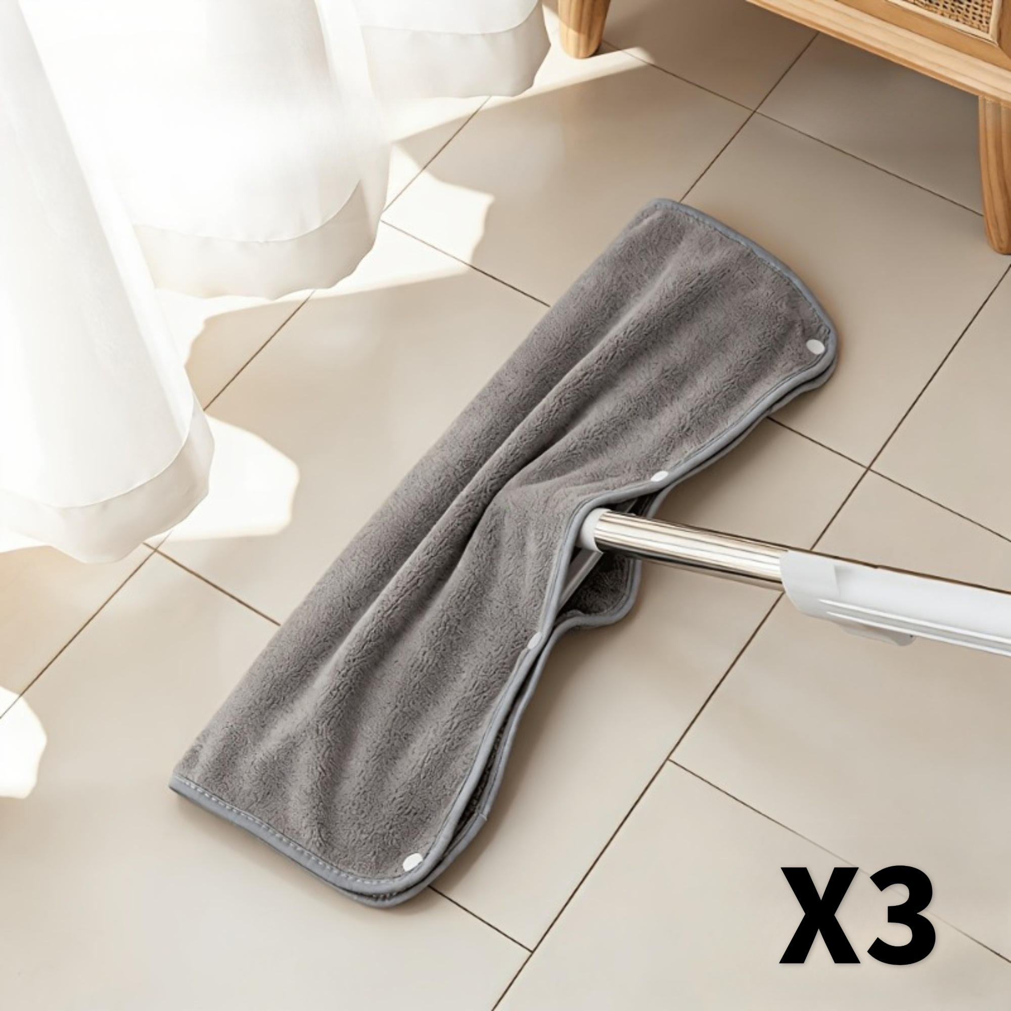 TEMU 3pcs Super Absorbent Squeegee And Floor Mop Replacement Cloth Set, 3pcs Replacement Set, Super Absorbent Coral Cleaning Cloths, Halloween Gift.
