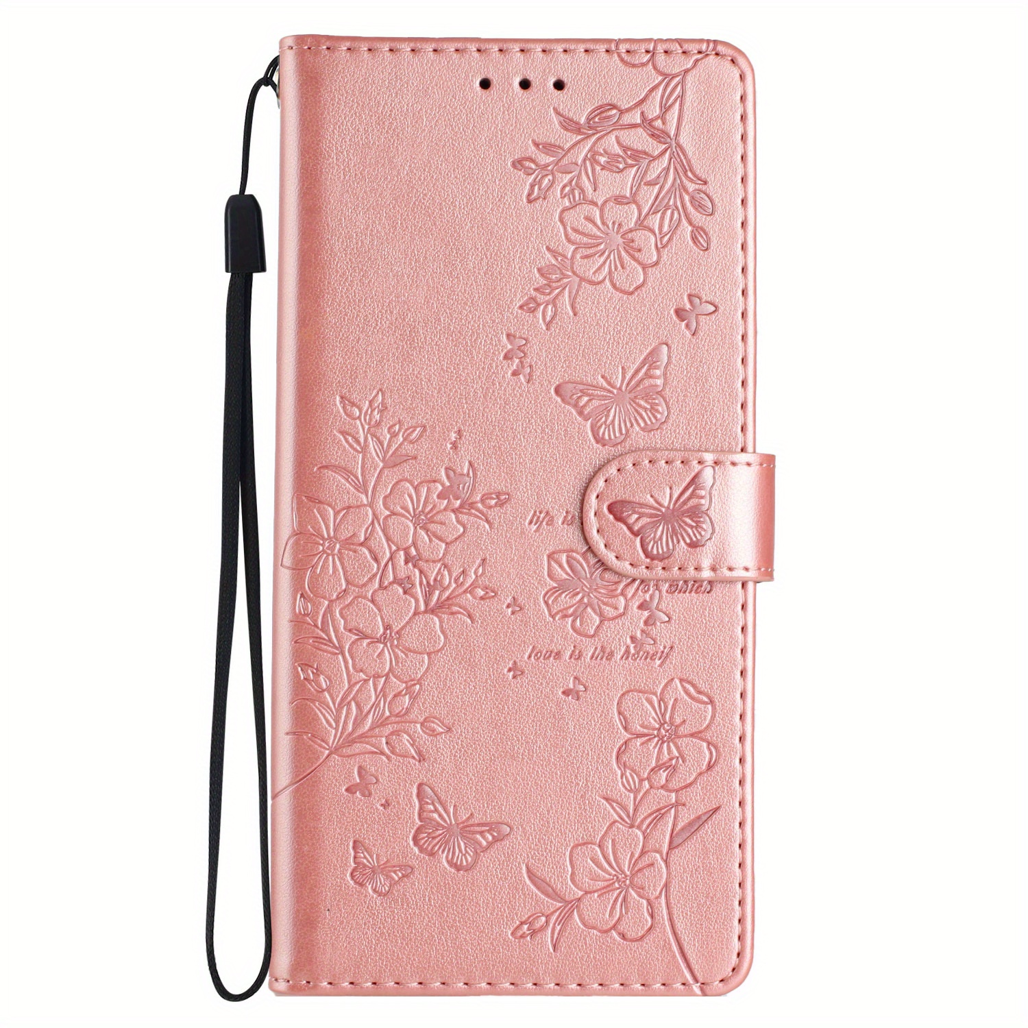 TEMU Fashionable New Rose Golden Embossed Love Leather Case, Suitable For Men And Women, Compatible With For Iphone Models 16e/15/14/13/12/ Pro