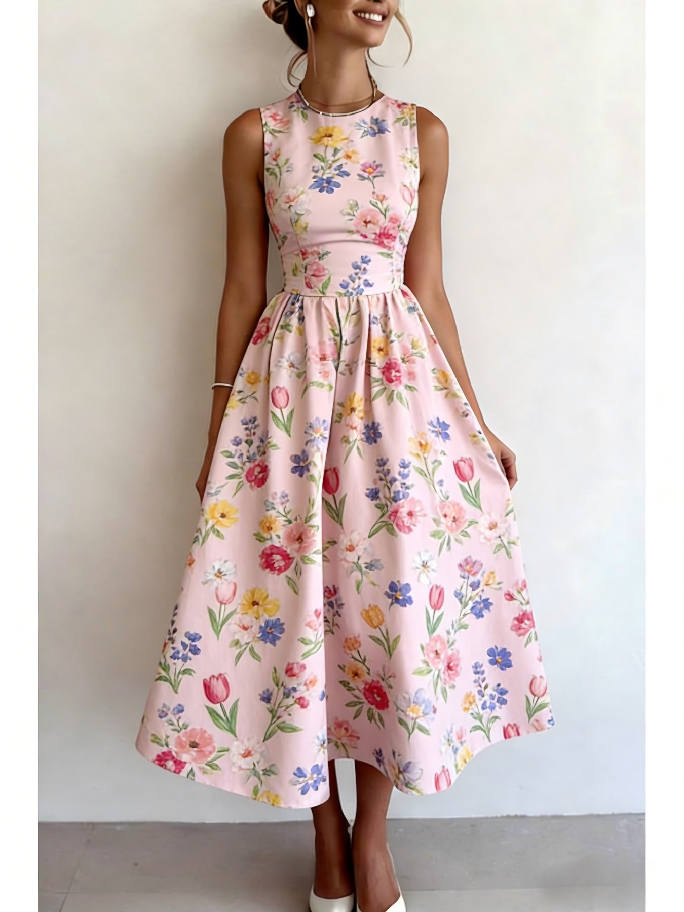 chinese dress ladies Womens Casual Flowy Chiffon Maxi Floral Dress A-line Ruffle Short Sleeve V  Neck Empire Waist Long Vacation Dresses at Amazon Women's Clothing store