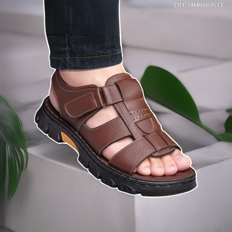 sandalias de cuero sintético auténtico para hombre zapatos de