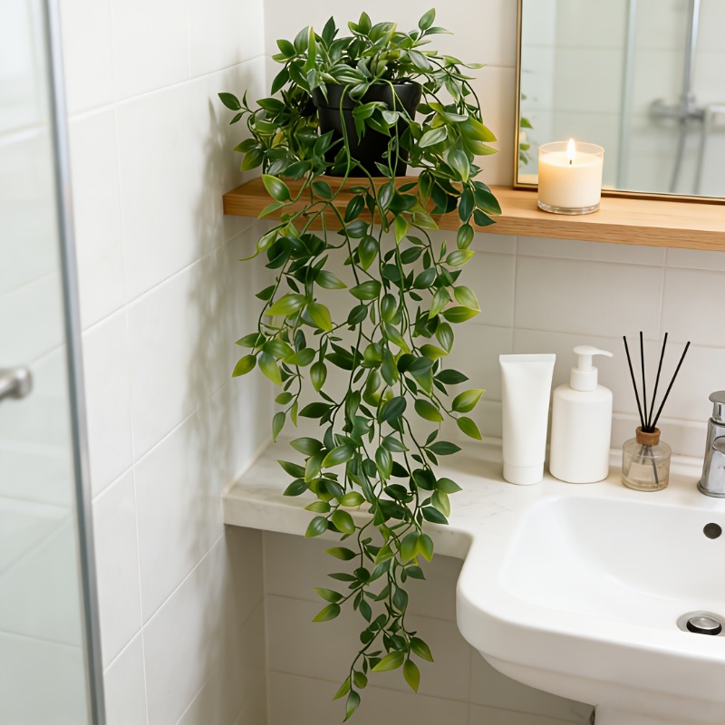 1pc of high quality artificial hanging plant       with potted plants suitable for   room office bathroom shelf decoration wedding and birthday decoration arrangement