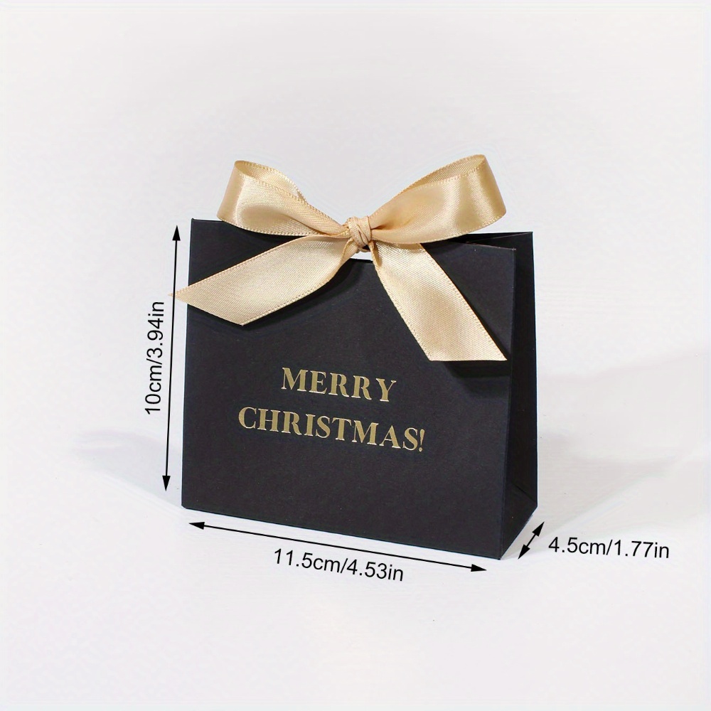 5pcs Christmas Gift Box Set With Bow, Elegant , Black, Red, Green, Pink Packaging For Holiday Party Favors, Candy, , Small Presents, Reusable Festive Boxes For Xmas Decorations