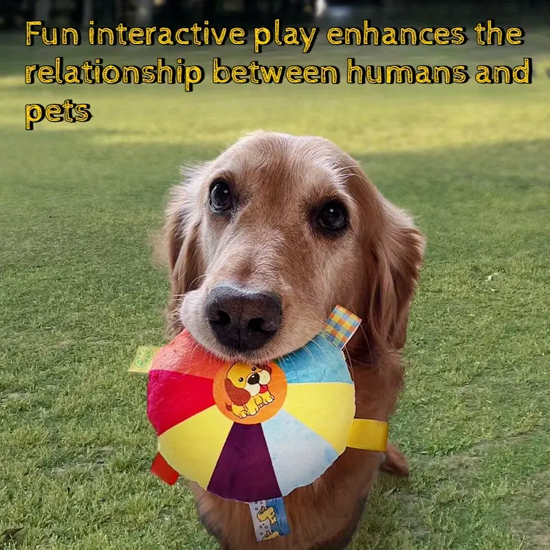 2pcs interactive sound dog flying disc toy, soft plush flying disc with built-in bell, outdoor ball catching game for small and medium-sized dogs, suitable for outdoor play and training, fun toys for parks and courtyards details 3