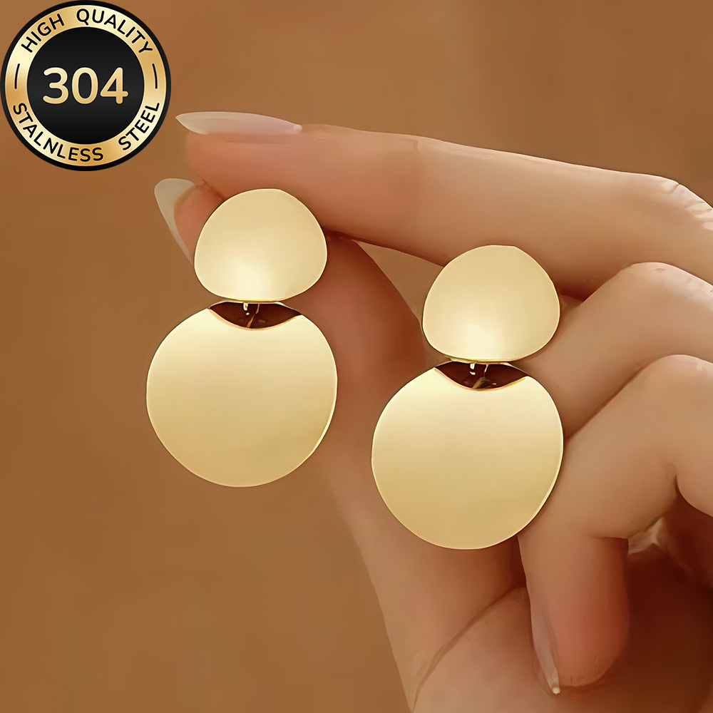 E-shop Hochwertige, hypoallergene goldene Ohrringe aus Edelstahl, farbecht, einfach und elegant, geeignet für den oder modische Partys. Diese
