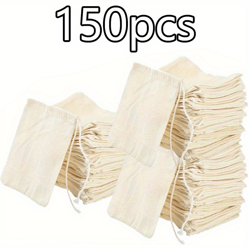 150pcs Reusable Drawstring And Linen, White, Perfectfor Storing Items Like Jewelry, Gifts for Wedding Parties, And for   Decorations, Jewelry Storage,  , Drawstring Bag, Decorative Pouch, Reusable Material, Lightweight Bag, Craft Supplies, Multipurpose Bags, Bridal Party,  