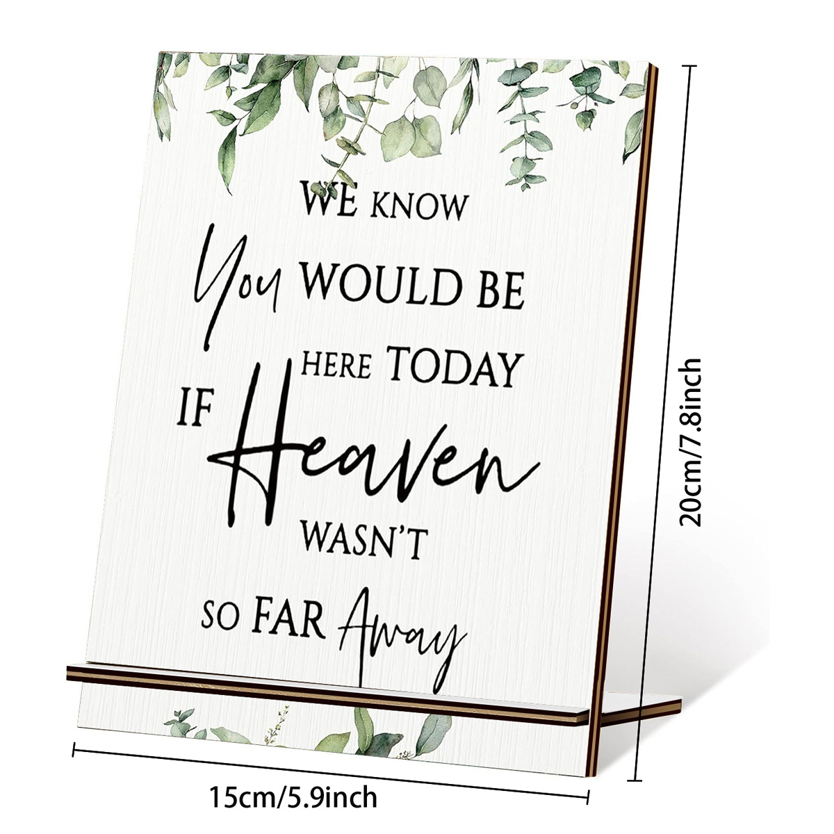 TEMU 2d Plane A Wedding Memorial Table Sign, "if Heaven Weren't Away, You " Wedding Slogan, Memorial Plaque, Wedding Condolence Gift