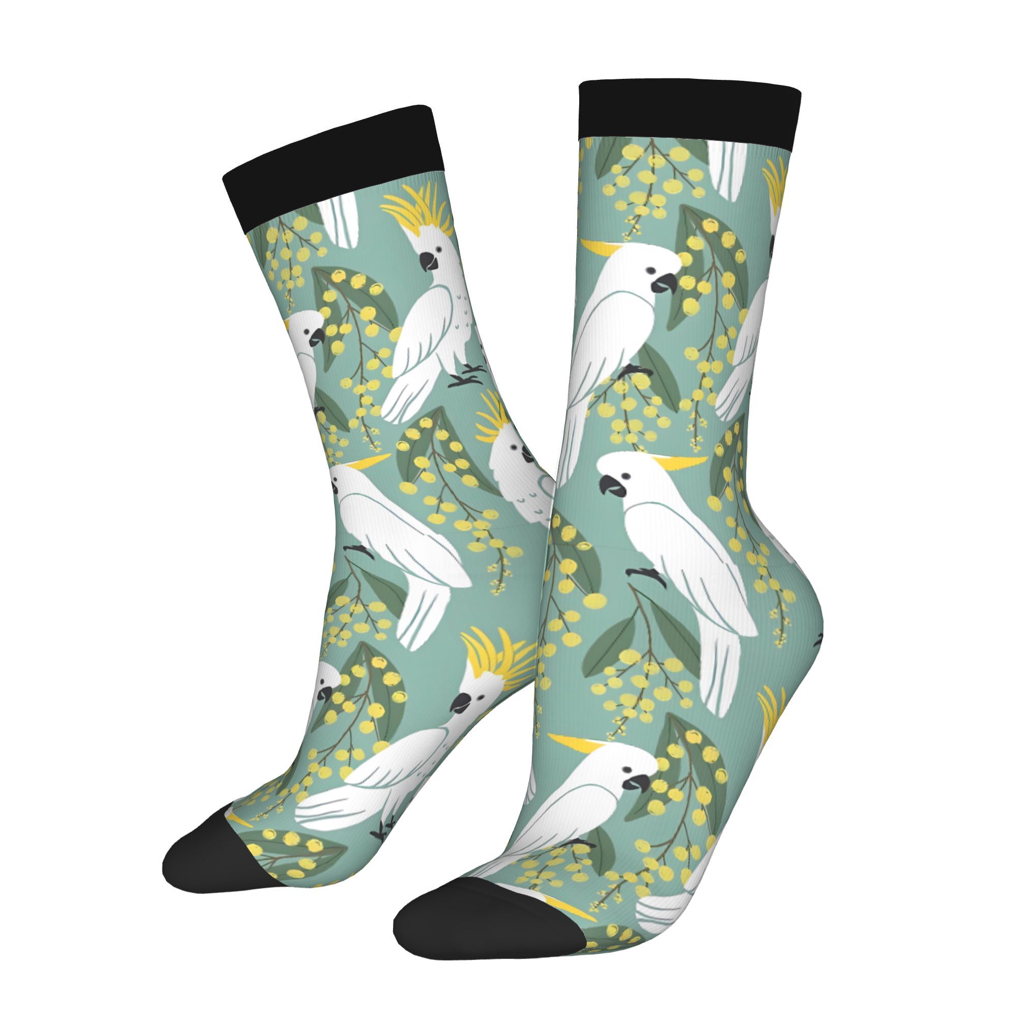 TEMU 2d Print Design 1 Pair Men's Winter Roosteratoos Printed Socks Novelty Crew Socks For Outdoor Hand Wash Or