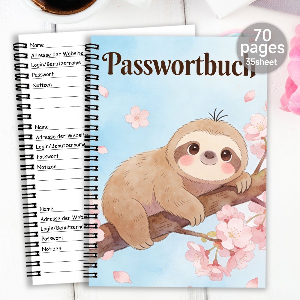 TEMU 1pc German Spiral Password Book, Password Book, Planner, Password Organizer Notebook, Secure With Login/password For Home Office, Featuring A