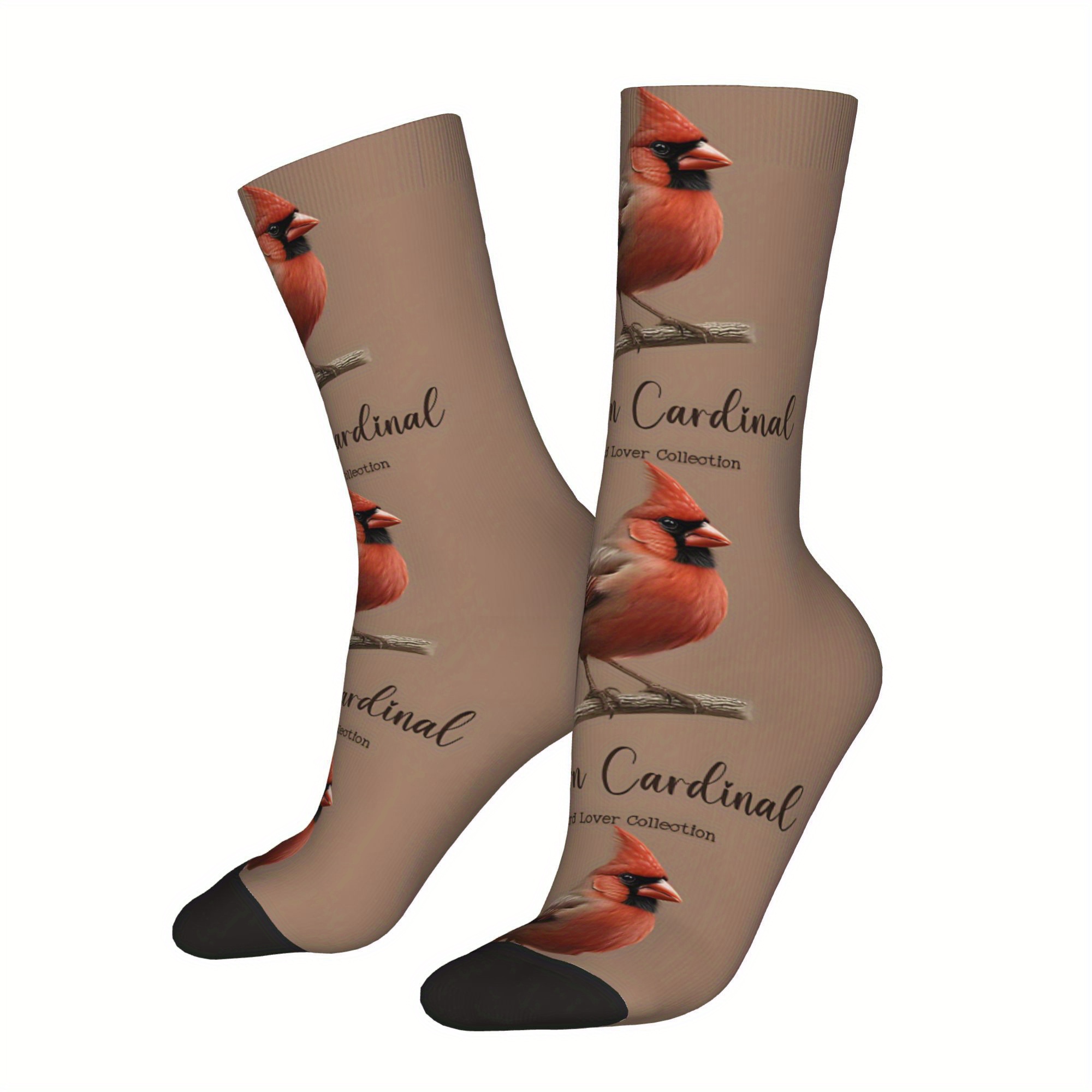 

Bird Lover Collection Print Men's Mid Calf Socks Seamless Crew Crazy Sock All Suitable Gift, 1 Pair