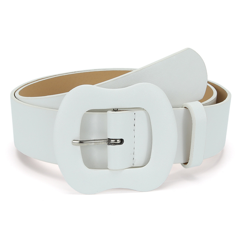 Image of 1pc New Exquisite Candy Color Small 's Wide Belt Fashion Gourd Solid Color Decorative Jeans Dress Belt