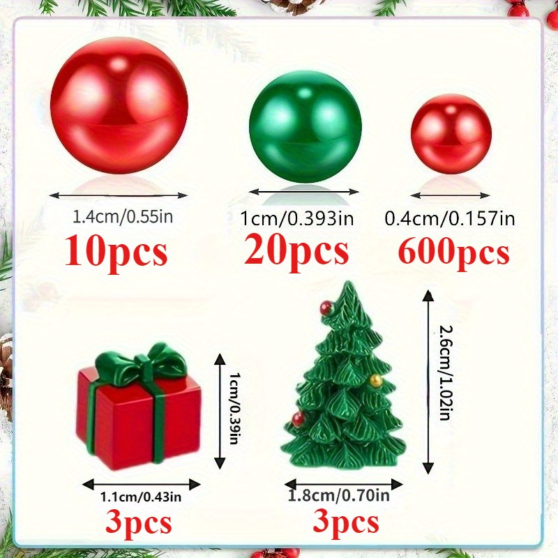 TEMU 636pcs Christmas Party Set, Suitable For Vase Filler, Centerpiece Filler, Home Decor, Clear Vase Filler, Vase Filler Beads, Pearl Beads, Party