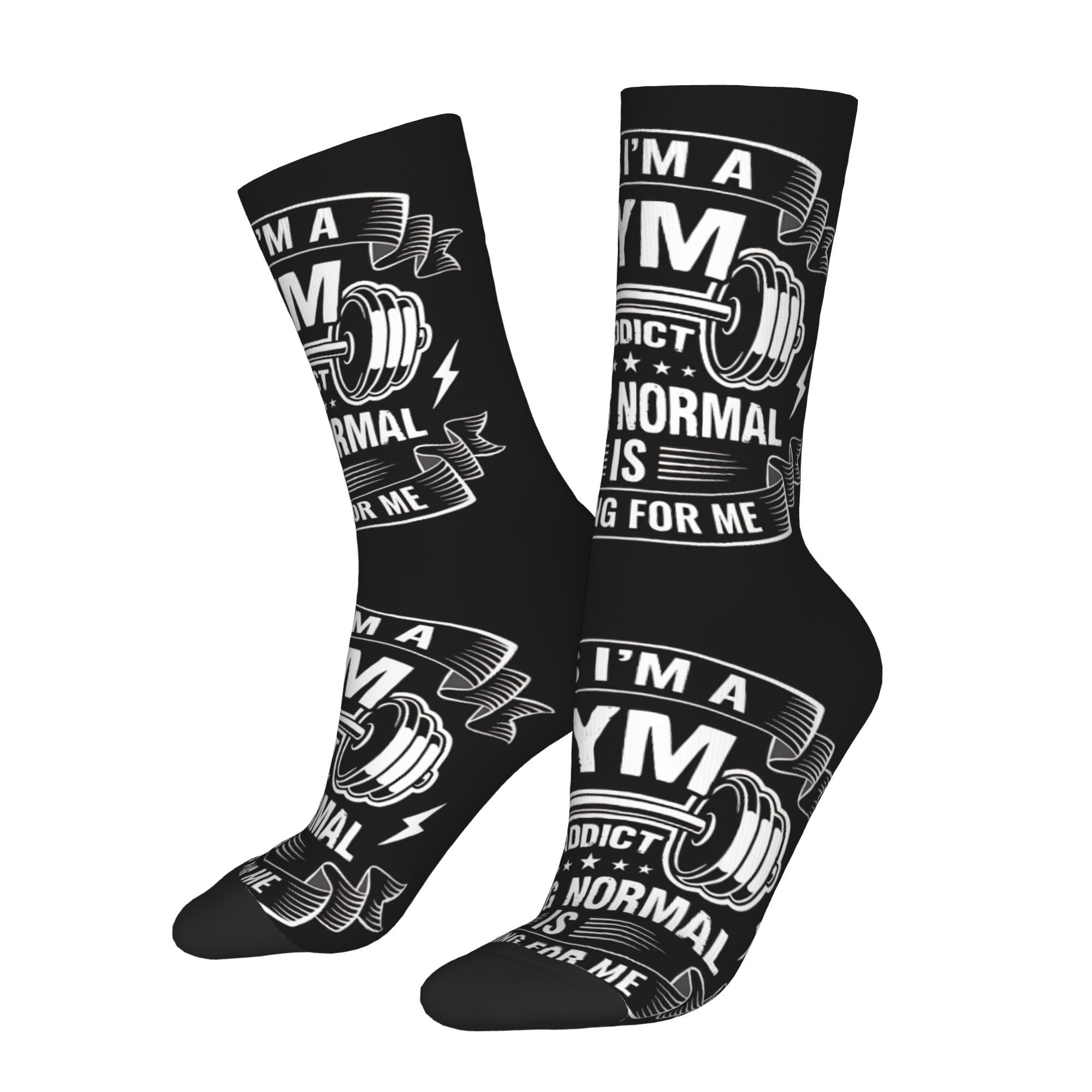 TEMU Calze da palestra da unisex con stampa 3D, antivento, per ciclismo, hip hop, , escursionismo, , a met� polpaccio, con design stampato 2D