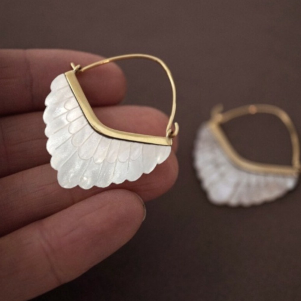 TEMU 2 paires de boucles d'oreilles élégantes et simples de plume géométrique à bord festonné pour femme, idéales pour , les fêtes et les banquets