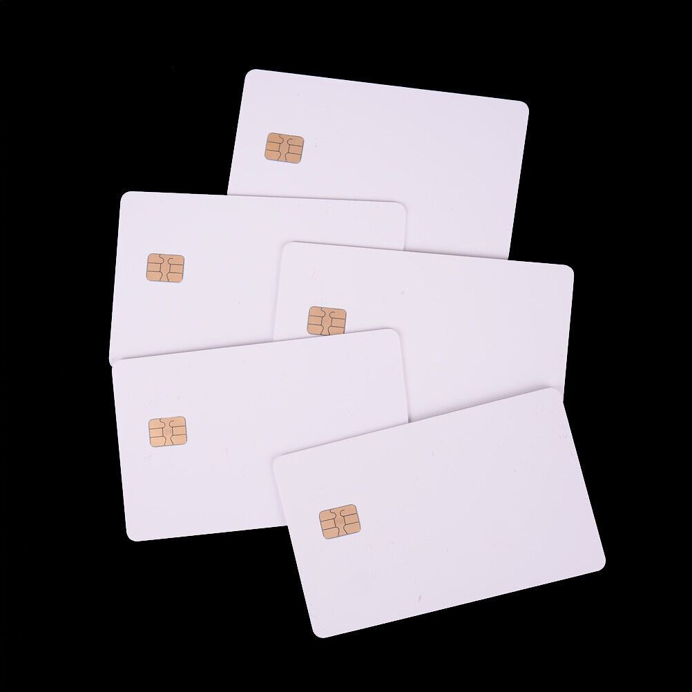 

5-pack Iso Pvc Ic Blank With Sle4442 Chip, Metal Contact Ic Card, Safety White, Payment &