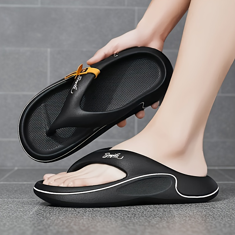 mens stylish comfortable non slip thick sole flip flops durable eva material fashionable summer slides for casual wear and outdoor activities Product details 5