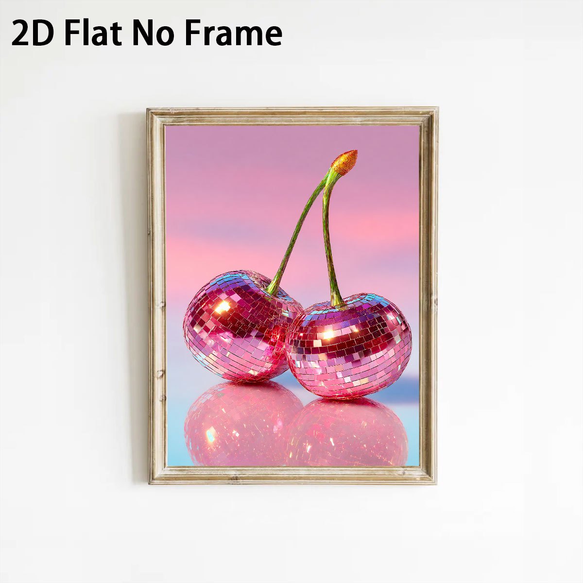 TEMU 2d Flat, 1pc,frameless Canvas Posters,disco Mirror Mosaic Wall Art,trendy Canvas Printing Painting,bedroom Living Room Wall Decoration,kitchen