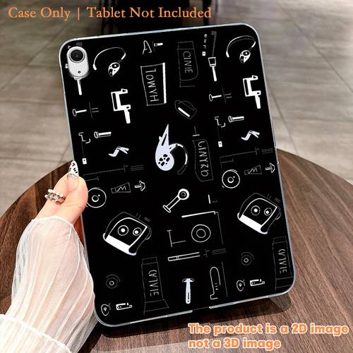 item picture minimalist 2d flat printed pattern tablet case suitable for ipad 10th gen 10 9 12 9 inches suitable for ipad pro 11 0 inch 2018 2020 2021 2022 2023 2024 suitable for ipad 2017 2018 2 3 4 5
