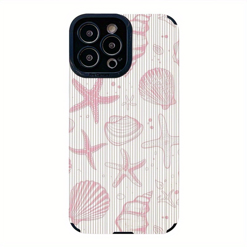 TEMU Phone Case: Pink Starfish Shell Ocean Element Full-screen Pattern Phone Case, Suitable For Iphone 16 15 14 13 12 11 Xs Xr X 7 8 Plus Pro Max -