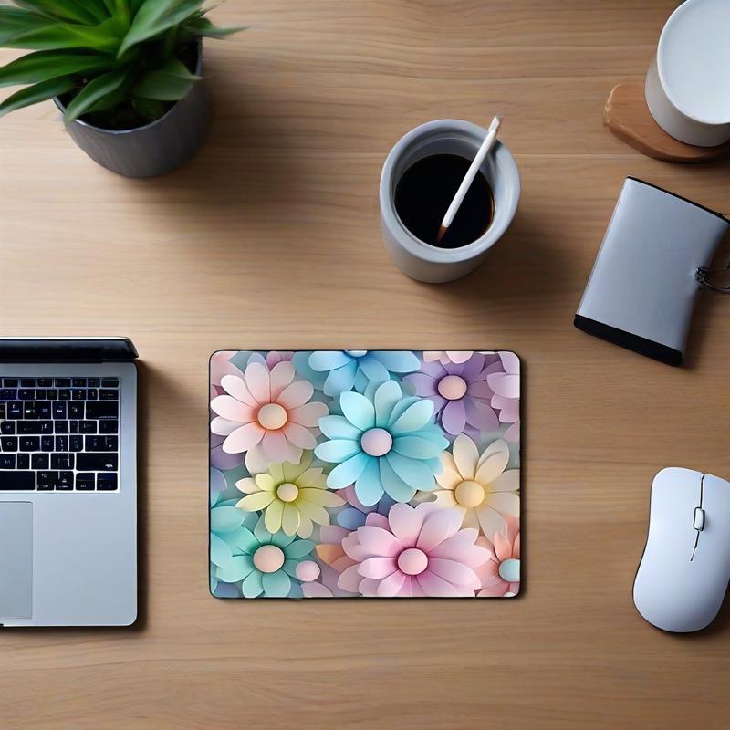 1pc anti slip rubber base spring floral gaming mouse pad durable desk mat for keyboard and mouse home office accessory 15 75x11 81 inches   design non slip base long lasting mousepad