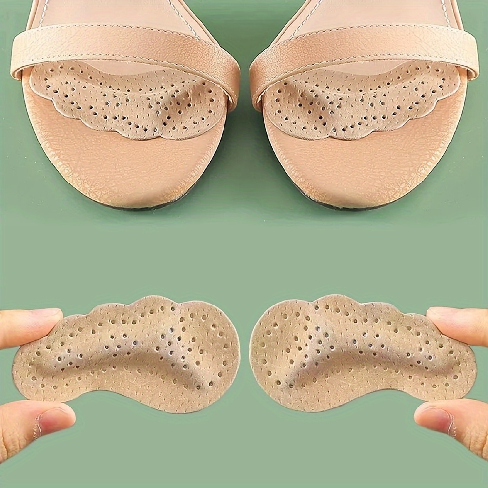 TEMU 4pcs Semelles Antidérapantes Auto-Adhésives pour Femmes - Semelles en Cuir Artificiel pour Chaussures de Plage et Talons Hauts, Fabriquées en PU