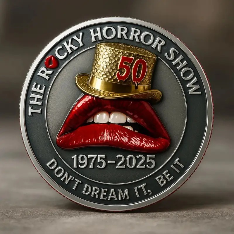 TEMU 1pc Of The "night Of The Earthquake" 50th Anniversary Commemorative Coin, Exquisitely Designed, With , Perfect For Christmas, Halloween,