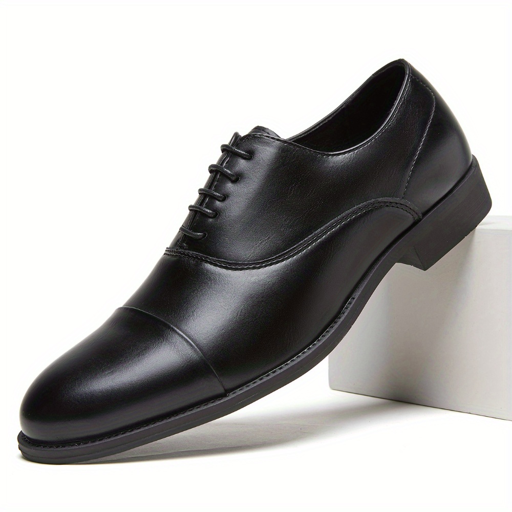Pair *'S Formal Dress Shoes Glossy BrownBrown TPR Sole, Slip-On  Closure, Round Toe Arch Support Business Wedding Shoes