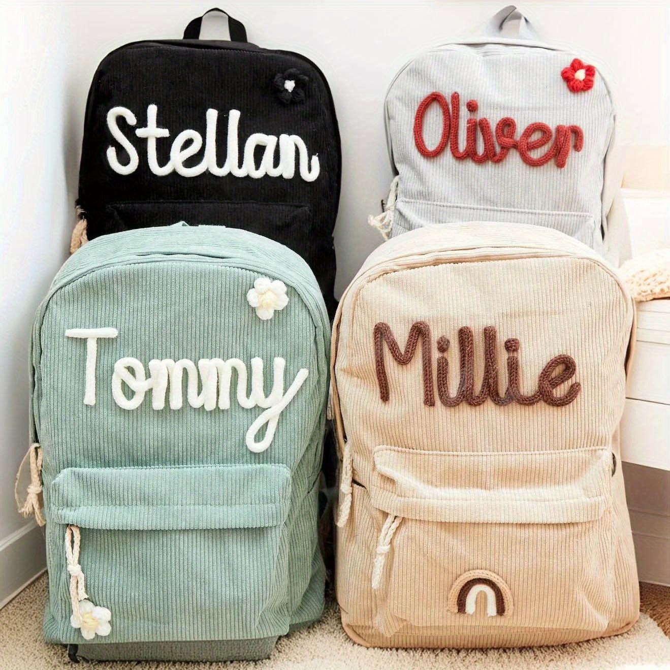 Zaino personalizzato con nome, borsa scolastica personalizzata, borsa per libri con monogramma, regalo di compleanno per studenti_voghion.com
