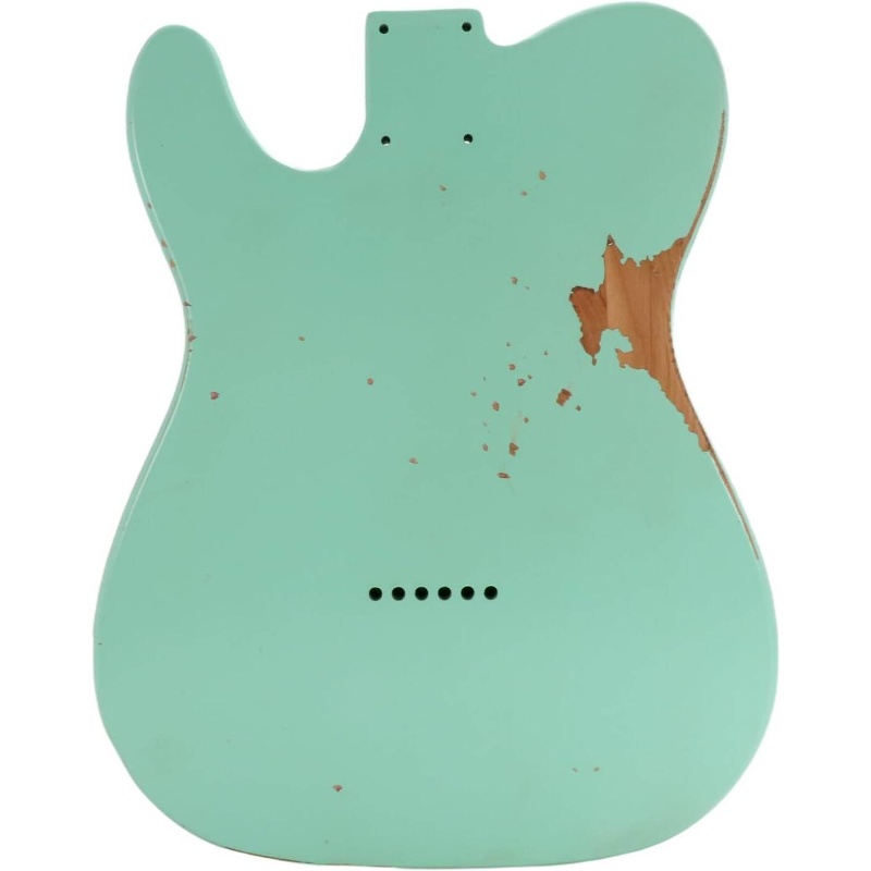 Relic Guitar Body | TL Style Nitro Top Alder Wood, S-S or H-S Route, Relic Seafoam Green