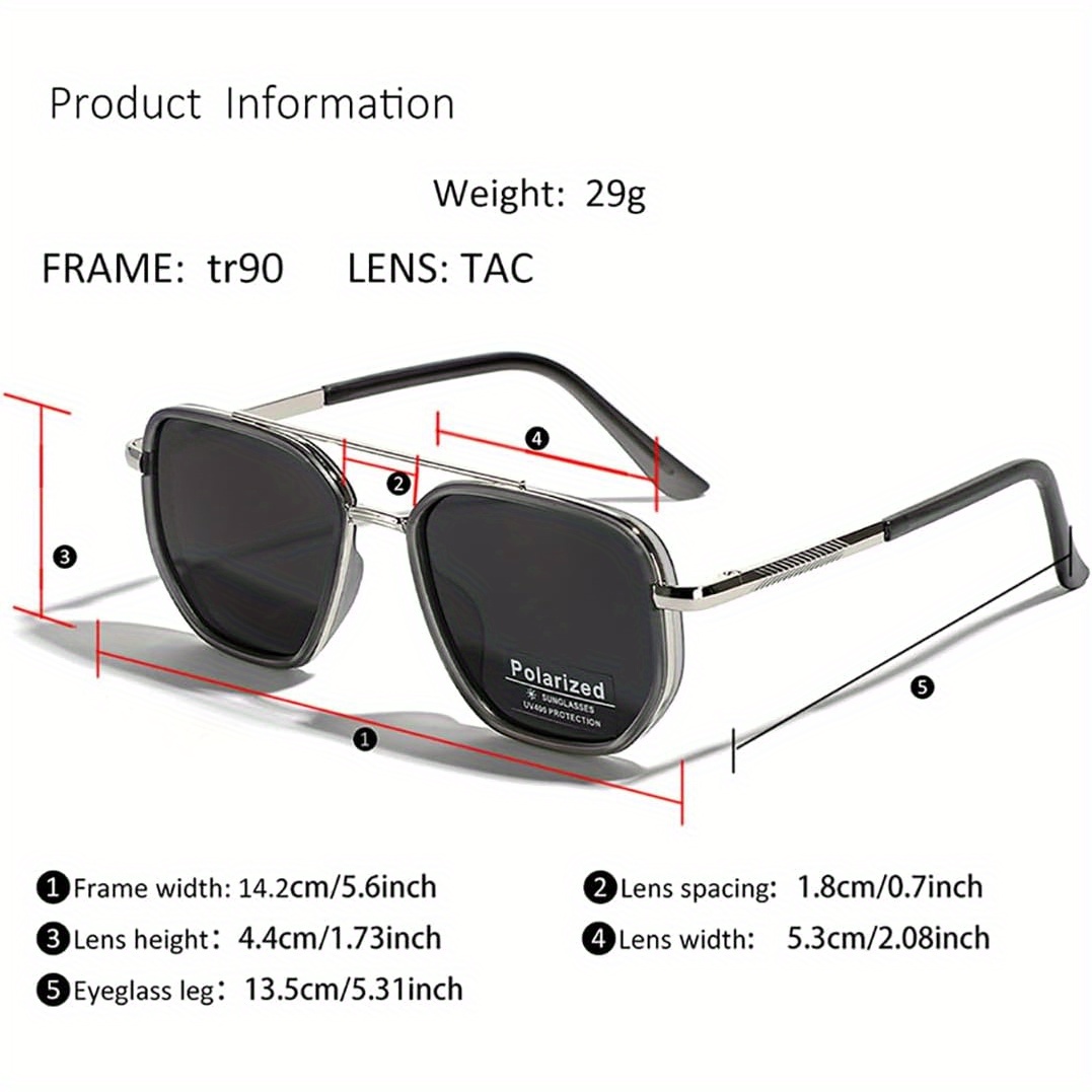TR Frame Polarized Sunglasses, Oversized Square Retro Shades UV400 Protection Amazon.com: EFE Oversized Square Polarized Sunglasses for  main image 2