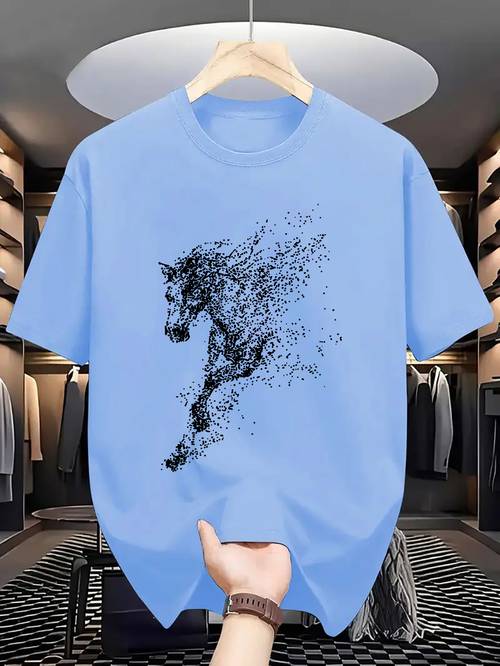 and of mens a printed t shirt with of a in dot art made of comfortable round neck polyester fabric suitable for daily wearing fashion streetwear mens clothing