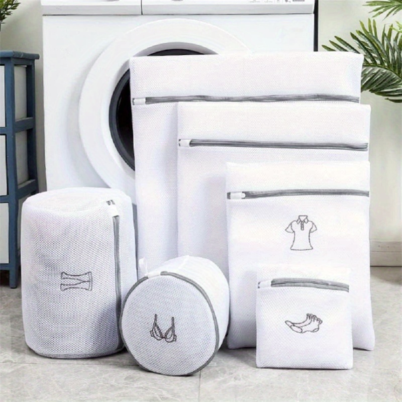5pcs/set thickened laundry bag for , fine mesh underwear laundry bags, bra washing  bag, mesh anti-deformation laundry organizer for clothes, mask, lingerie,  sock, laundry products, summer beach travel portable supplies | Shop