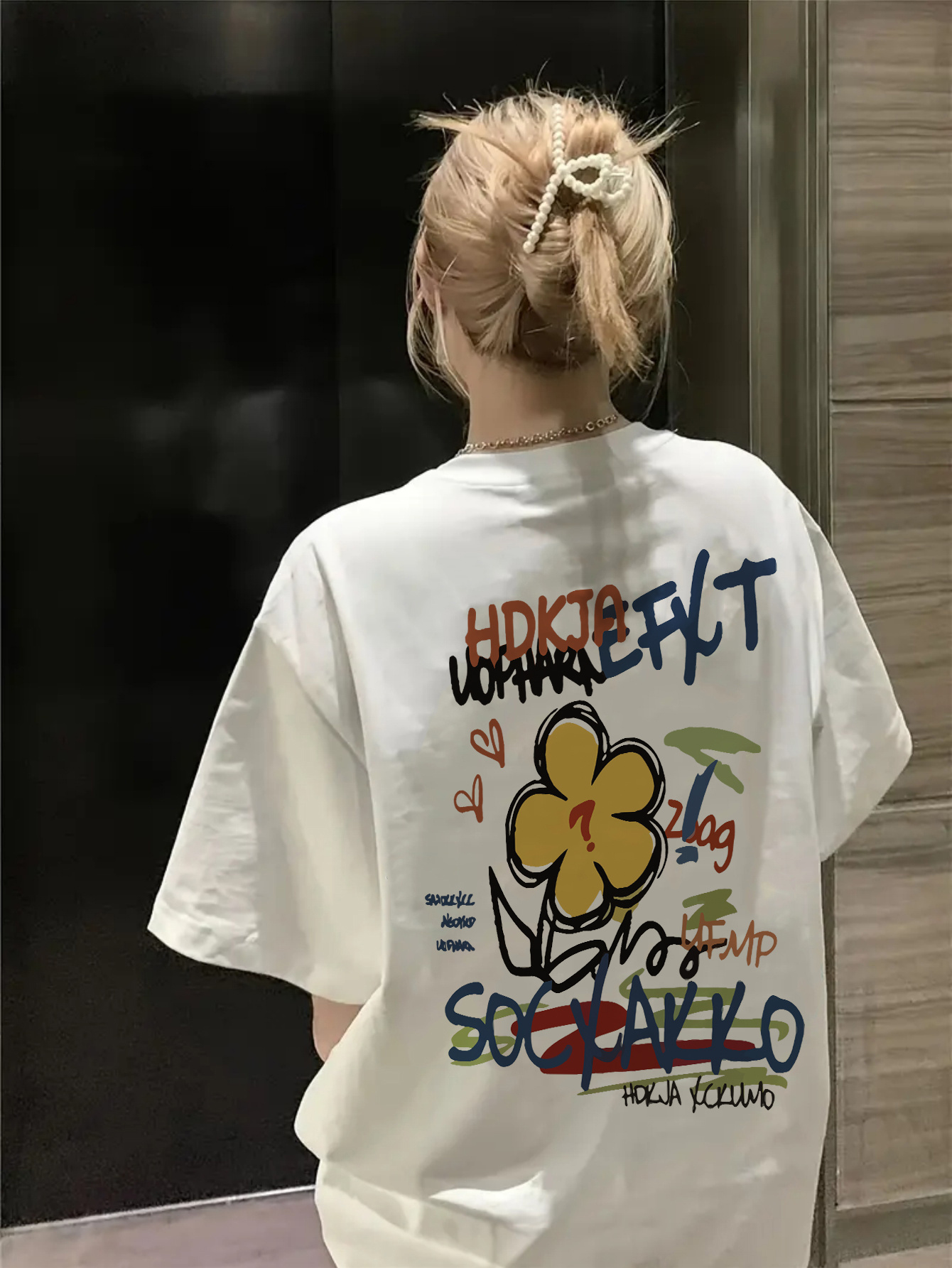 camiseta oversize estampado y2k mujer camiseta Temu El Salvador