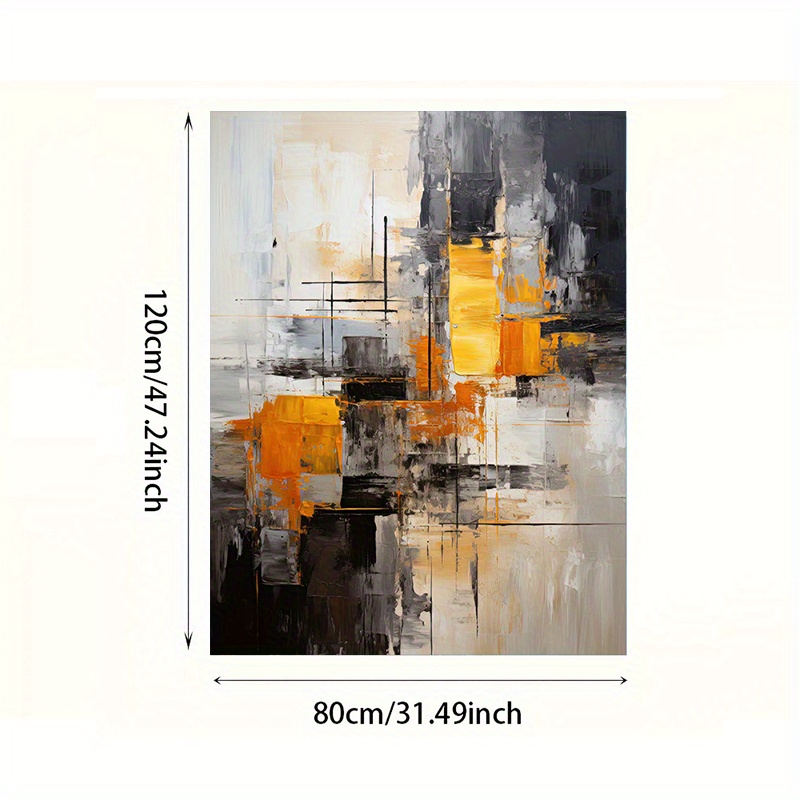 TEMU 2d Flat, 1- Frameless Canvas 31.5x47 Inches Modern Abstract Color Block Wall Art - Vibrant Geometric Texture Painting, Suitable For Living Room