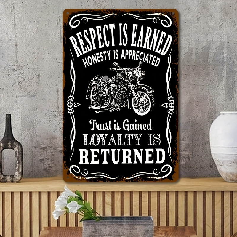 TEMU 2d Flat 1pc Frame Retro Motorcycle Aluminum Anti Rust Easy To Decorative Wall Hangings Perfect Gift For Garage And Bar Cycling