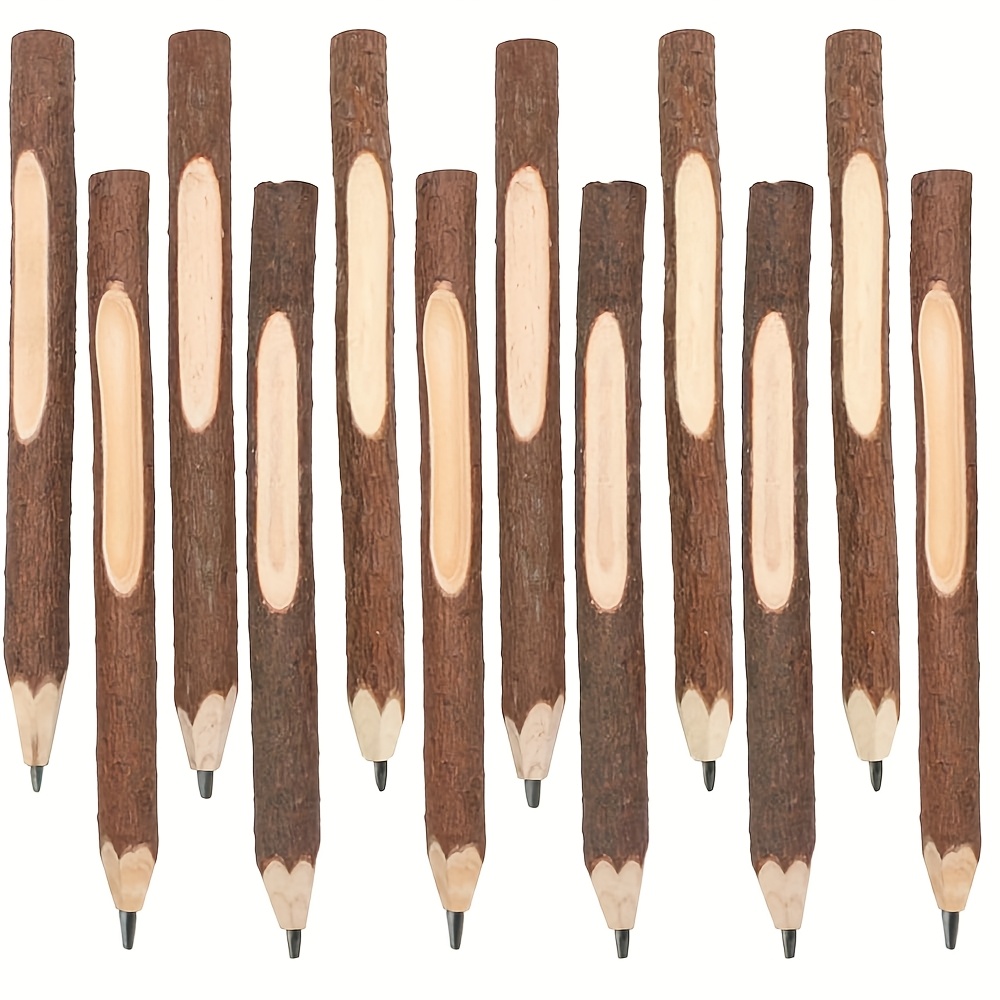 Image of 9pcs Wooden Pencils With Lumberjack-style , Suitable For Packaging In Party Favor Bags, Used As School And Office Supplies, Party Gifts, Or Birthday Presents