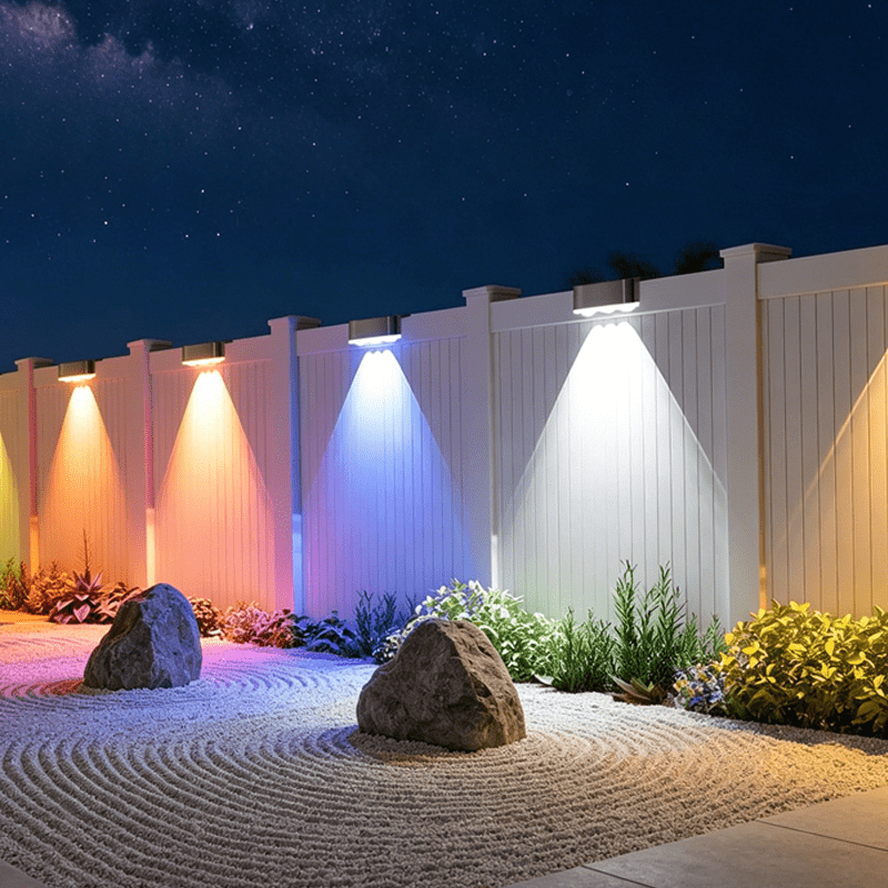 3-LED Convex Mirror Solar Wall Light with Smart Sensor