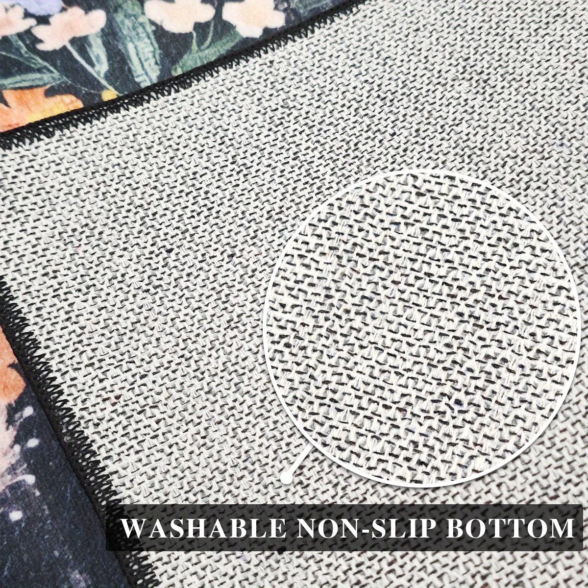 1  fleece washed base anti slip machine washable easy fold 1100gsm 4 3mm thick half circle doorway mat minimalist beige irregular line bathroom rug comfortable plush non slip   mat for home entrance decor Product details 7