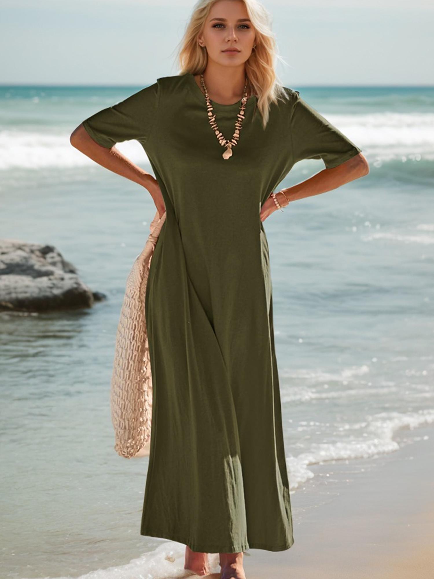 green casual maxi dress Petal and Pup Women's Naira Pleated Maxi Dress main image 0