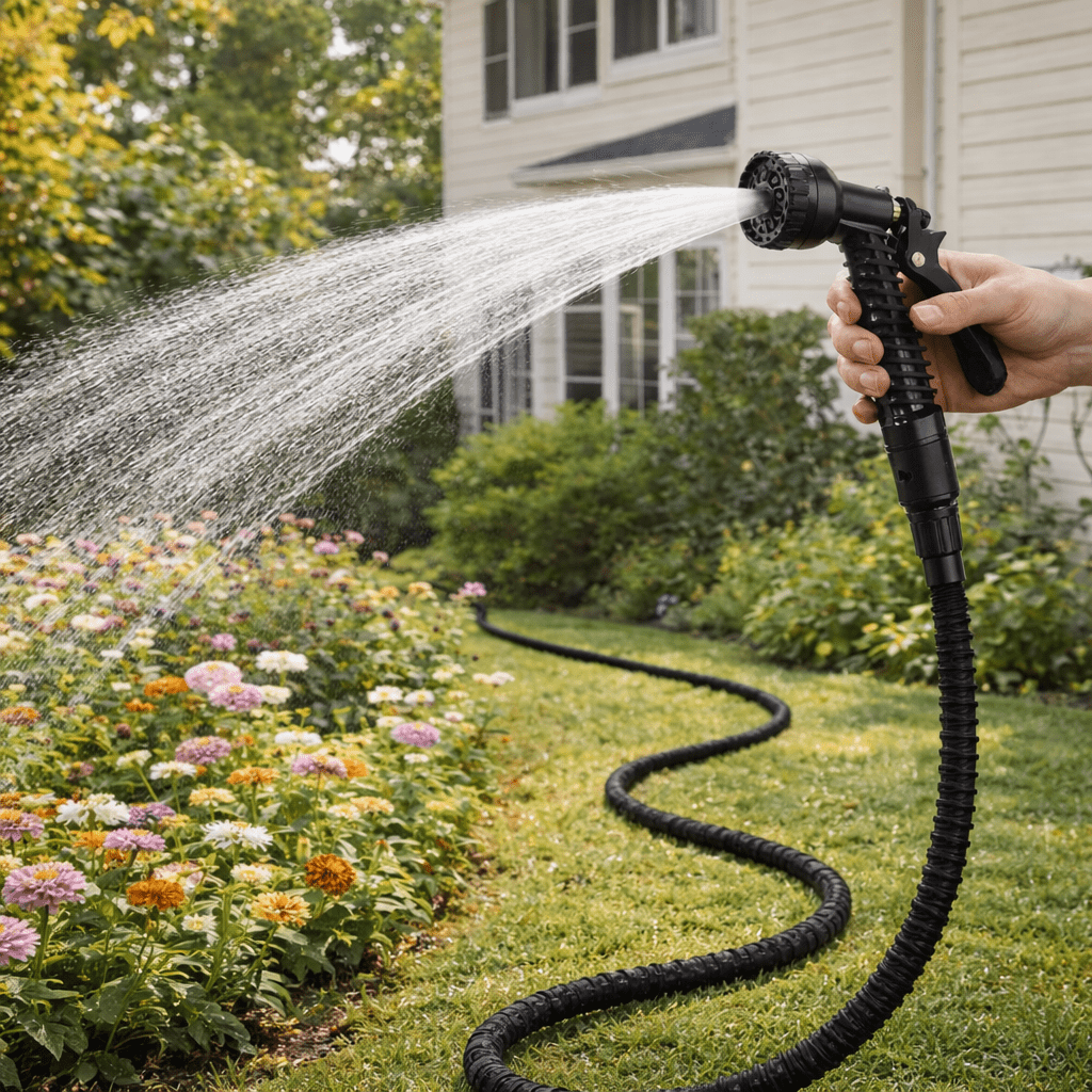50ft/15m Garden Hose, Ergonomic Handle, Sturdy Construction, High Durability. Ideal For Outdoor Gardening, Watering, Industrial Yard, Lawn, Car Washing And Irrigation.