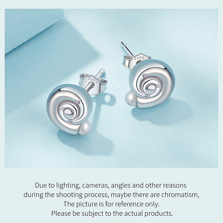 elegant ocean-inspired seashell stud earrings for women, hypoallergenic 925 silver with   pearl inlay,     and gift- , 3.4g, shell, jewelry details 6