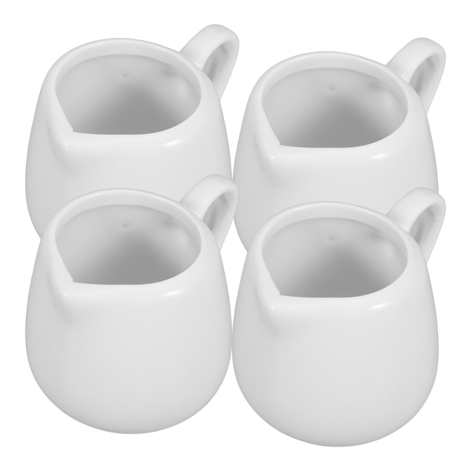 TEMU 4pcs 50/ 100ml Ceramic Creamer Jugs - Porcelain Serving Jugs With Milk Spoons, Sauce Jugs, Sauce Boats, Pottery Creamer Jugs With Handles For
