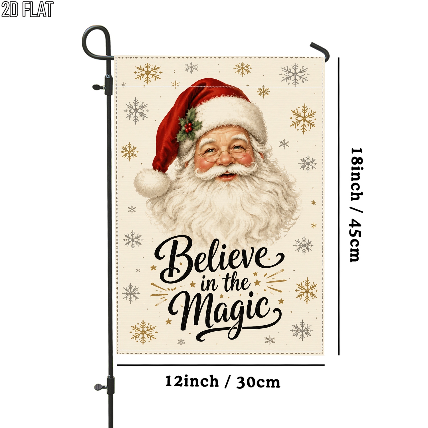 TEMU 2d Flat, 2d Flat 1pc Santa Flag Red Outdoor Garden Flag Double-sided For Garden Outside Porch Decoration Yard Decoration, 2d Flat