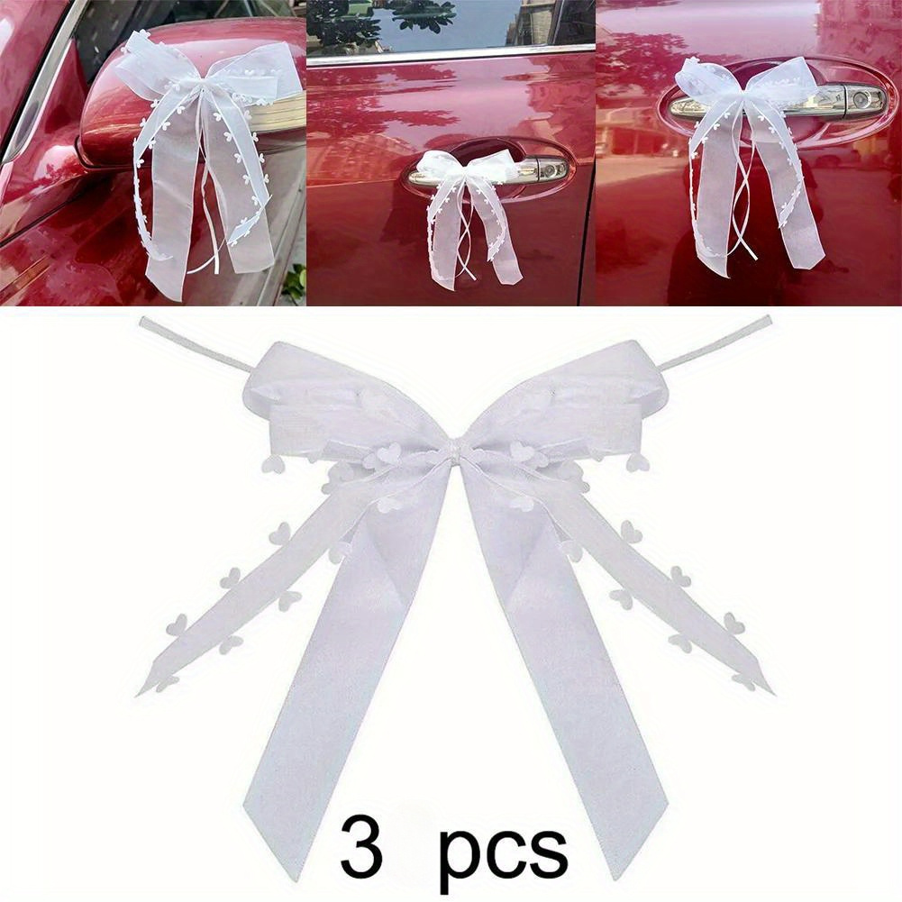 3pcs/ Pack Wedding Bowknots Ribbon Bows Cars Chairs Party Holiday Wedding Arch Vase Photo Prop Decoration