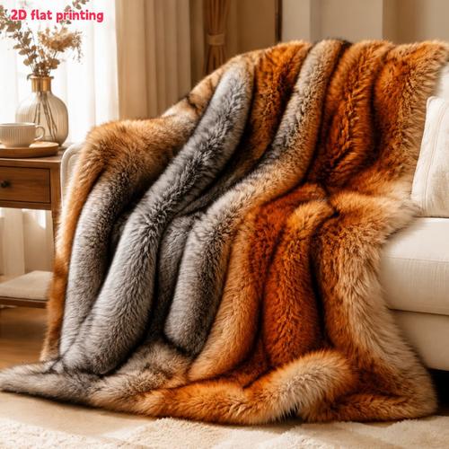 de lujo de 1 pieza de piel de sintética - diseño y de degradado multicolor, felpa súper para sofá, , viaje, regalo elegante de decoración , cómoda para toda estación
