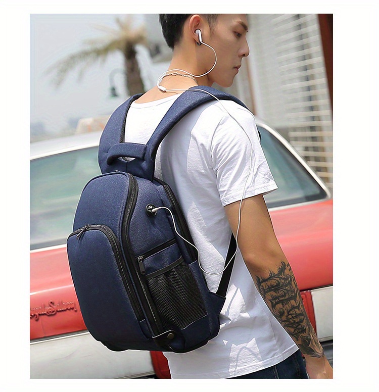 professional photography backpack durable nylon camera bag with tripod pouch lens compatible outdoor digital camera case   in black blue red details 6