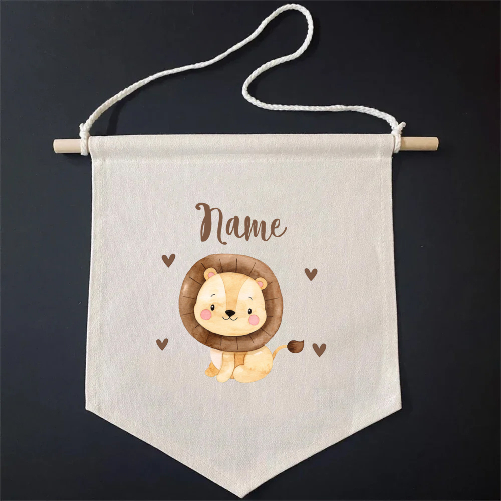 TEMU Personalized Canvas Flags|room Decorations With Custom Name|animal Names, Holiday Birthday Gifts, Wall Decorations, Party Decorations